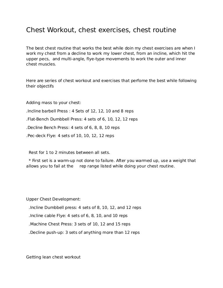 Best Chest Workout Exercises Routine Training