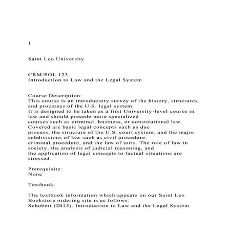 1 Saint Leo University  CRMPOL 123 Introduction.docx
