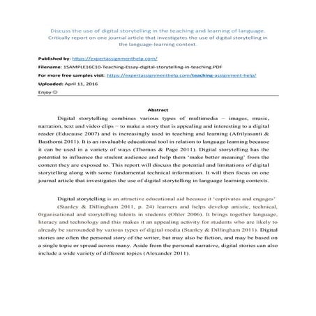 THE EFFECTIVENESS OF DIGITAL STORYTELLING ON LANGUAGE LISTENING ...