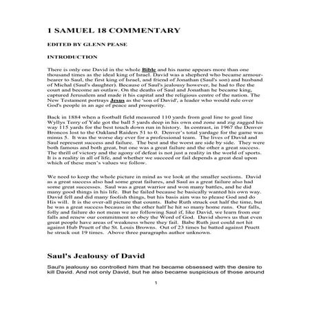 1 samuel 18 commentary