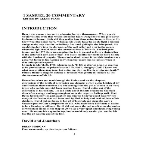 1 samuel 20 commentary