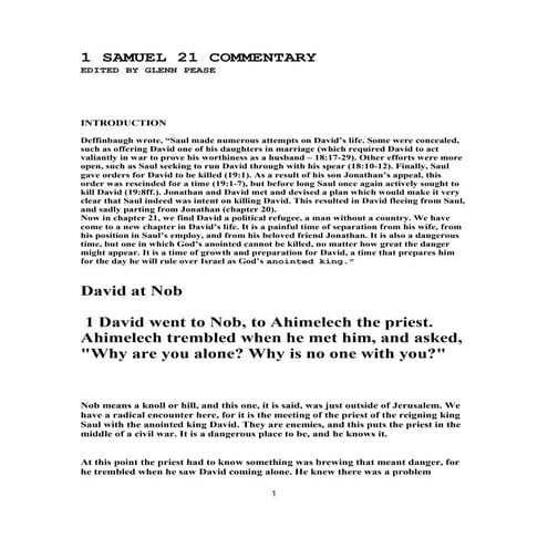 1 Samuel 21 Commentary PDF 1 Samuel 21 Commentary PDF