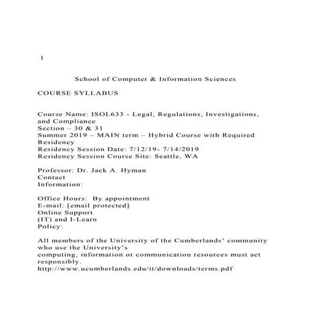 School of Computer & Information SciencesCOURSE | DOCX