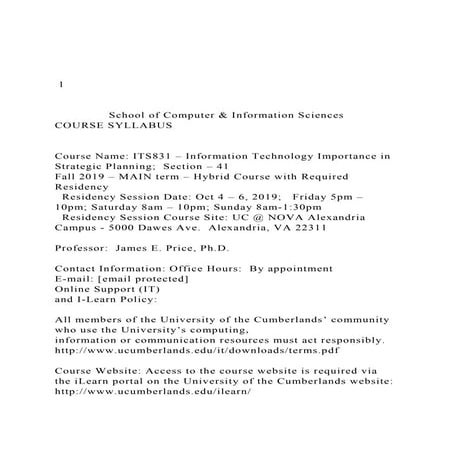  1                School of Computer & Information Scien.docx