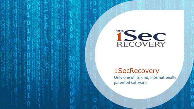 1 SecRecovery for restoring damaged Windows, data and files on your computer