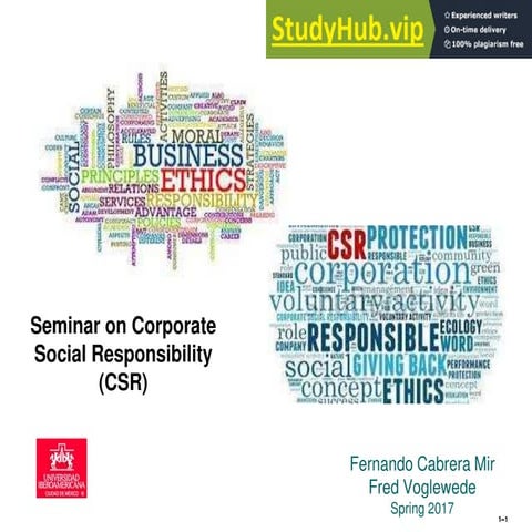 1 Seminar On Corporate Social Responsibility (CSR | PDF