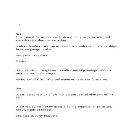   1 Sets  It is natural for us to classify items into .docx