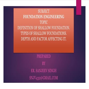 shallow foundation, types and factor