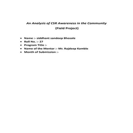 Academic Field Project Study and Presentation | PDF