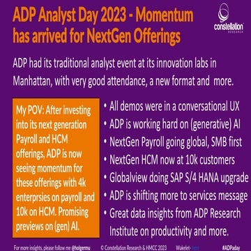 Progress Report - ADP Analyst Day 2023 - Mometum is building