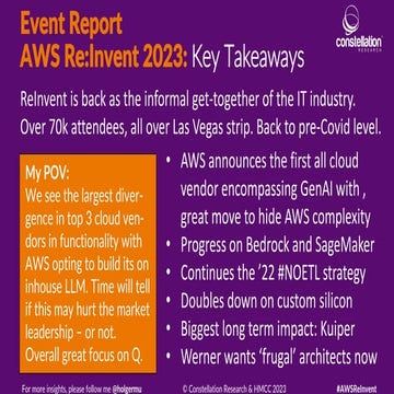 [1Slide] Event Report AWS ReInvent 2023 - Q stands out