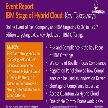 Event Report - IBM State of Hybrid Cloud Event 2023 | PDF