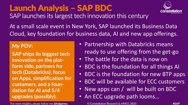 Launch Analysis - SAP Business Data Cloud