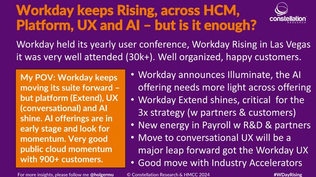 Event Report - Workday RIsing = Workday keeps Rising, across HCM, Platform, ...