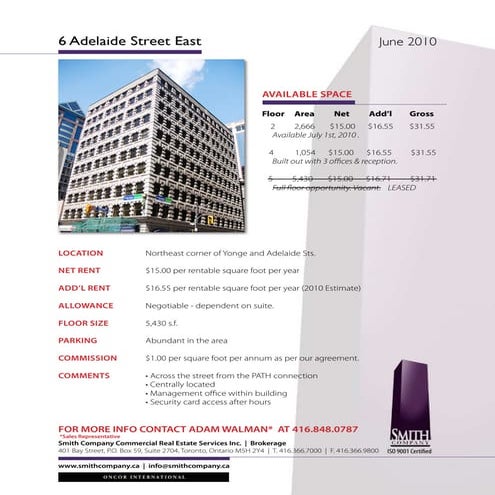 1 small downtown fc aug 2010 Toronto Commercial Real Estate