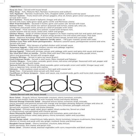 Soho Restaurant English menu | PDF