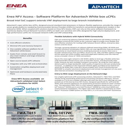 Scalable u cpe from Enea and Advantech Solution Brief
