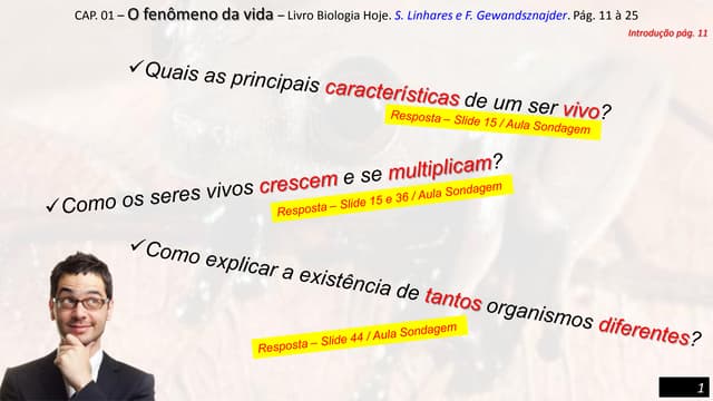 As características dos seres vivos