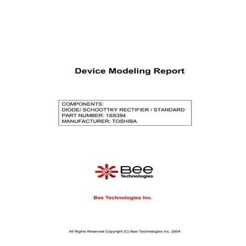 SPICE MODEL of 1SS394 (Standard Model) in SPICE PARK
