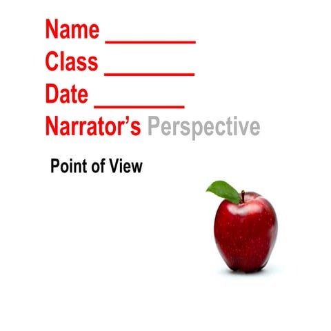 1st 3rd person narrative classslides