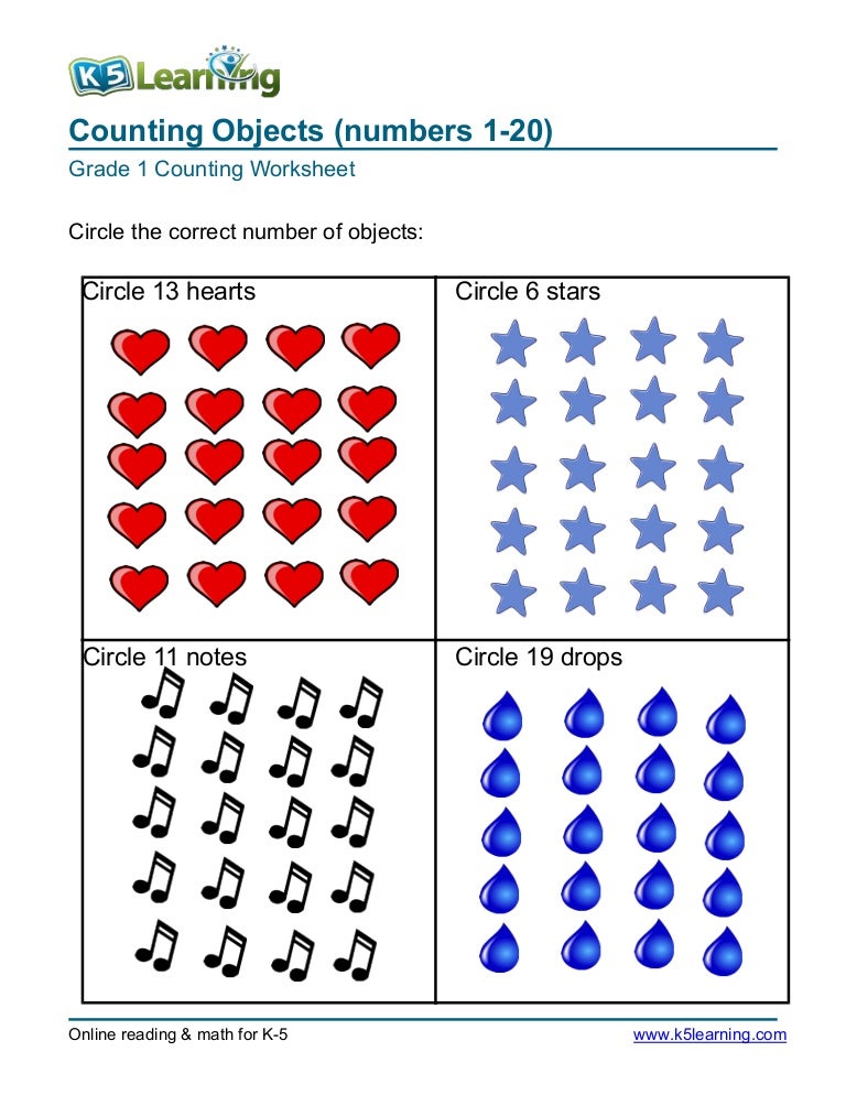 1st grade counting objects 4