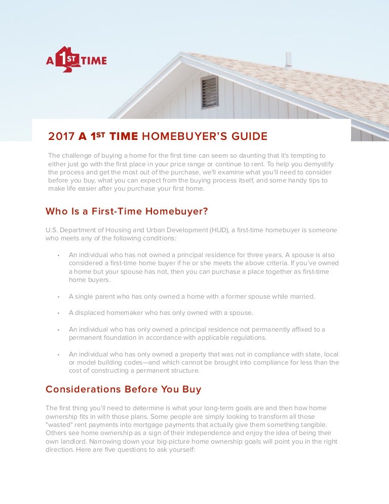 First Time Home Buyer Program