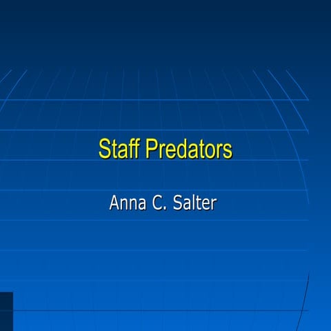 TX Forensic Mental Health Conf. #1. Staff Predators