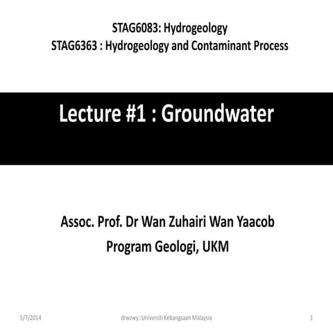Introduction to Groundwater Class