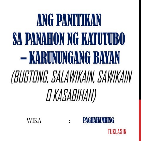 1st aralin Karunungang-bayan Filipino 9 Grade 9