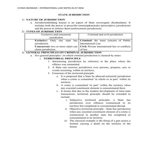 1)state jurisdiction