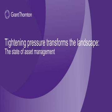 Tightening pressure transforms the landscape: The state of asset management