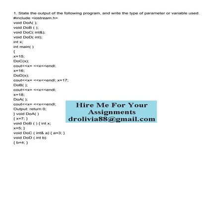1 State the output of the following program and write the .pdf ...