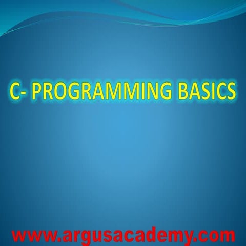 C programming basics | PPT