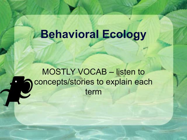 AP Biology  behavioral ecology