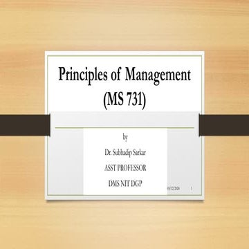 Basics of Management MSC731, DMS NIT Durgapur