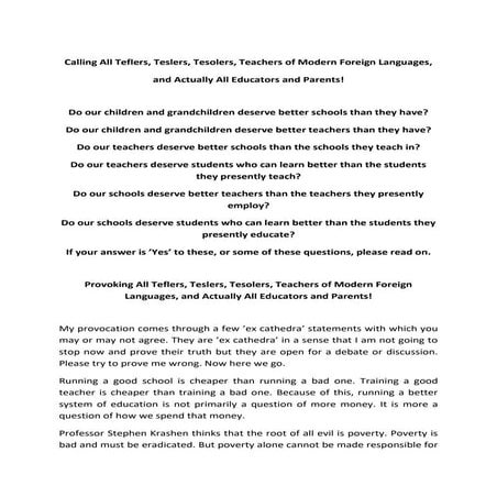 Calling All Teflers                                       1stentryjanetsblog ...