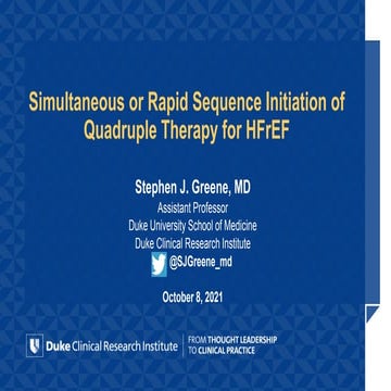 Simultaneous or Rapid Sequence Initiation of Quadruple Therapy for HFrEF