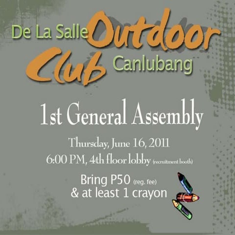 DLS Outdoor Club Canlubang - 1st General Assembly