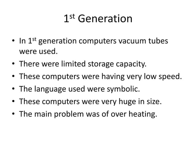 1st Generation Computers | PPTX