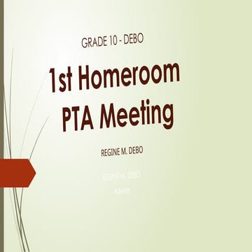 Comprehensive Grade 10 Homeroom PTA Meeting Agenda and Updates for SY ...