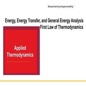 Thermodynamics - Lecture 3 - Energy, Energy Transfers and General ...