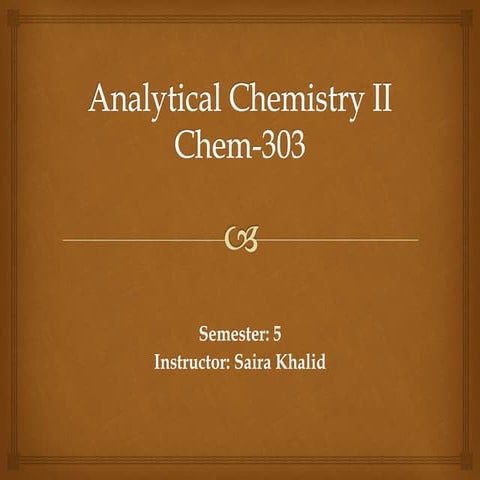 1st lecture analytical chemistry | PDF