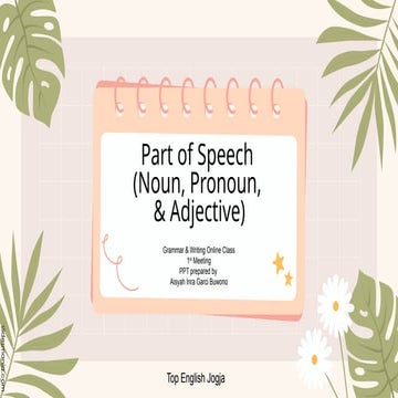 1st Meeting G&W Class part of speech for grammar introducing