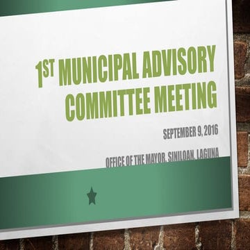 1st municipal advisory committee meeting | PPTX