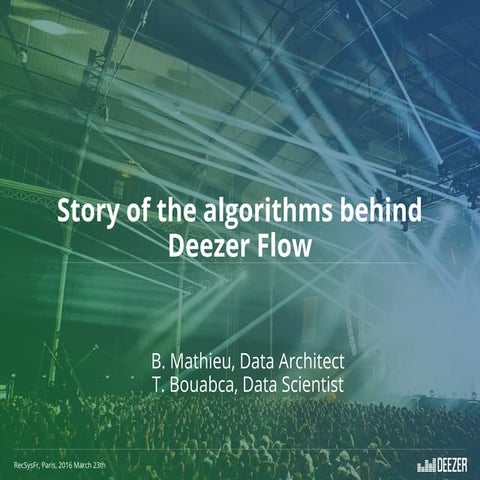 Story of the algorithms behind Deezer Flow | PDF