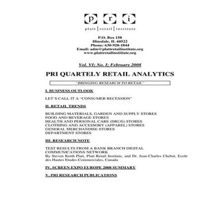 1 St Qtr. 2008 Pri Retail Analytics