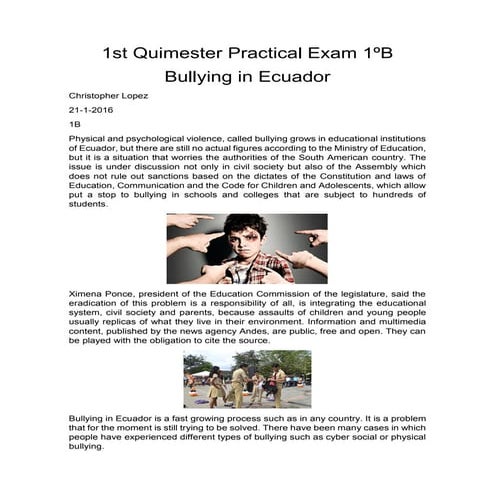 1st quimester practical exam 1ºb