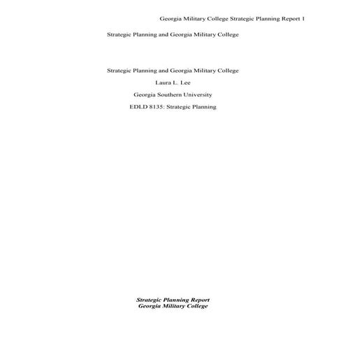 Institutional Strategic Plan