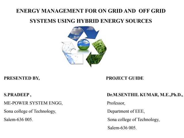 Energy management and control techniques used