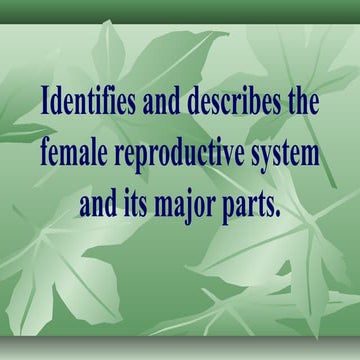 1st science 2 function of female reproductive system